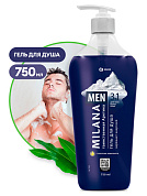 Гель для душа Milana MEN - Таинственная арктика с маслом эвкалипта | Grass | 750 мл