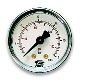 Манометр осевой, 1/8", диаметр 40 мм, 12 бар